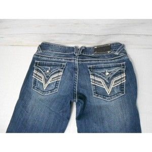 VIGOSS The NEW YORK Capri 7/8 x 21 Women Stretch Crop Blue Jeans Bling Jewels